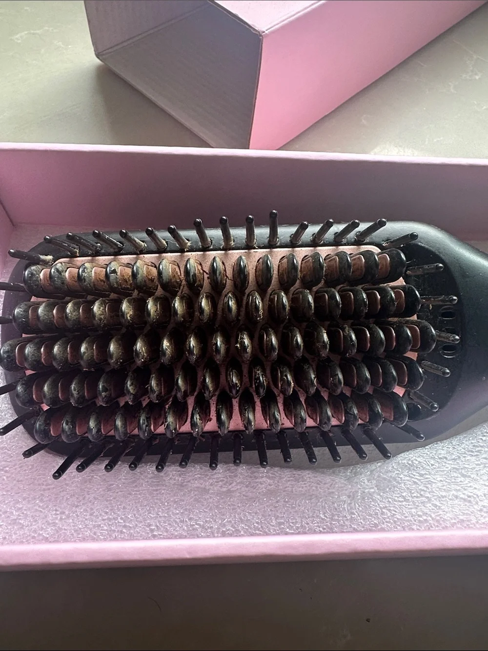 Black Ionic Hair Straightener Brush